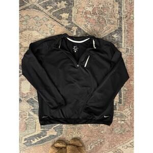 Nike Dri-Fit Black Quarter Zip Long Sleeve Pullover Large
